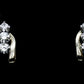 14k Diamond Earrings. 3 stone DIAMOND bypass drop earrings