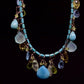 Laura Gibson Necklace. Gibson Sterling Silver Turquoise Dangling Candy multi-gem necklace (274)
