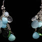 Laura Gibson Dangle Earrings. Sterling Silver with faceted Prehnite, Flourite, Turquoise, and Opal Chalcedony (275)