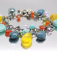 Laura Gibson Bracelet. Sterling Silver with Dangling Faceted Gems - Amazonite Amethyst(435)