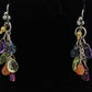 Laura Gibson Dangle Earrings. 22k Sterling Silver with Pink tourmaline (458)