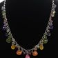 Laura Gibson Necklace. Gibson Sterling Carnelian Dangling Candy multi-gem necklace (549)