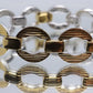18K Heavy OTC Chain Bracelet. Reversible Gucci Link Yellow and White Gold. 18k gold Italy OTC 27 grams