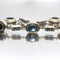EFFY BH Bracelet. 18k Sterling Silver MULTI-Gemstone Byzantine Bracelet. (466)