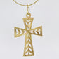 14k Cross Necklace. Open Crucifix Pendant on 14k chain