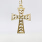 14k Cross Necklace. Open Crucifix Pendant on 14k chain
