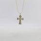14k Cross Necklace. Open Crucifix Pendant on 14k chain