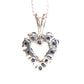 14k Open Heart Pendant. London Blue Topaz set into White Gold open heart Necklace.