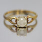 Victorian 10k Baby or Midi Ring. Clear Gemstone. Sz 2