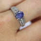 Tanzanite and diamond ring. 14k Blue Tanzanite solitaire.