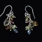 Laura Gibson Dangle Earrings. Sterling Silver with Dangling Gems (632)