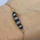 10k London Blue Topaz and Dimond Bracelet. Adjustable 10k SUN Marquise Blue Gem bracelet