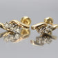 14k Diamond Earrings. 3 stone DIAMOND bypass drop earrings