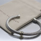 David Yurman Cuff Bracelet. 14k Sterling Silver Single station cable bracelet (157)