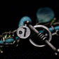 Laura Gibson Necklace. Gibson Sterling Silver Turquoise Dangling Candy multi-gem necklace (274)