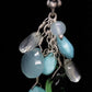 Laura Gibson Dangle Earrings. Sterling Silver with faceted Prehnite, Flourite, Turquoise, and Opal Chalcedony (275)