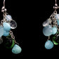 Laura Gibson Dangle Earrings. Sterling Silver with faceted Prehnite, Flourite, Turquoise, and Opal Chalcedony (275)