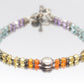 Laura Gibson Bracelet. Sterling Silver with Dangling Faceted Gems - (298)