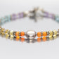 Laura Gibson Bracelet. Sterling Silver with Dangling Faceted Gems - (298)