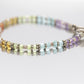 Laura Gibson Bracelet. Sterling Silver with Dangling Faceted Gems - (298)