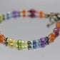 Laura Gibson Bracelet. Sterling Silver with Dangling Faceted Gems - Carnelian Amethyst Tourmaline (299)