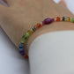 Laura Gibson Bracelet. Sterling Silver with Dangling Faceted Gems - Carnelian Amethyst Tourmaline (299)