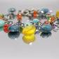 Laura Gibson Bracelet. Sterling Silver with Dangling Faceted Gems - Amazonite Amethyst(435)