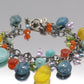 Laura Gibson Bracelet. Sterling Silver with Dangling Faceted Gems - Amazonite Amethyst(435)