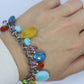 Laura Gibson Bracelet. Sterling Silver with Dangling Faceted Gems - Amazonite Amethyst(435)