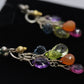 Laura Gibson Dangle Earrings. 22k Sterling Silver with Pink tourmaline (458)