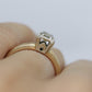 Art Deco Diamond Solitaire Ring. 14k Gold European Cut diamond  engagement Ring