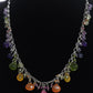 Laura Gibson Necklace. Gibson Sterling Carnelian Dangling Candy multi-gem necklace (549)