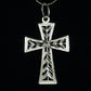 14k Cross Necklace. Open Crucifix Pendant on 14k chain