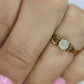 Victorian 10k Baby or Midi Ring. Clear Gemstone. Sz 2