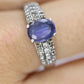 Tanzanite and diamond ring. 14k Blue Tanzanite solitaire.