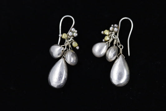 Laura Gibson Dangle Earrings. 18k Sterling Silver Drop Earrings (633)