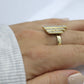14k/ 18k Heavy Diamond Ring. Custom Three bar diamond statement ring. 0.54ctw of diamonds