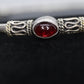 Byzantine Sterling Silver Bangle Bracelet. Oval CABOCHON tourmaline garnet bangle