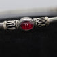 Byzantine Sterling Silver Bangle Bracelet. Oval CABOCHON tourmaline garnet bangle