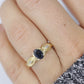 14k Blue Sapphire and Diamond ring. Oval Sapphire ring