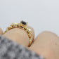 14k Blue Sapphire and Diamond ring. Oval Sapphire ring