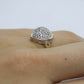 Vintage CZ Heart Ring. 14k HGE ring