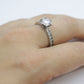 CZ Large Solitaire style Sterling Silver Ring.