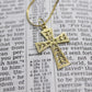 14k Cross Necklace. Open Crucifix Pendant on 14k chain