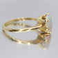14k Opal Solitaire Claw set ring. Crystal Opal solitaire band.