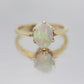 14k Opal Solitaire Claw set ring. Crystal Opal solitaire band.