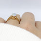 14k Opal Solitaire Claw set ring. Crystal Opal solitaire band.