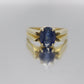 14k Blue OVAL Sapphire solitaire ring. Oval Sapphire ring