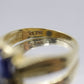 14k Blue OVAL Sapphire solitaire ring. Oval Sapphire ring