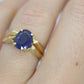 14k Blue OVAL Sapphire solitaire ring. Oval Sapphire ring